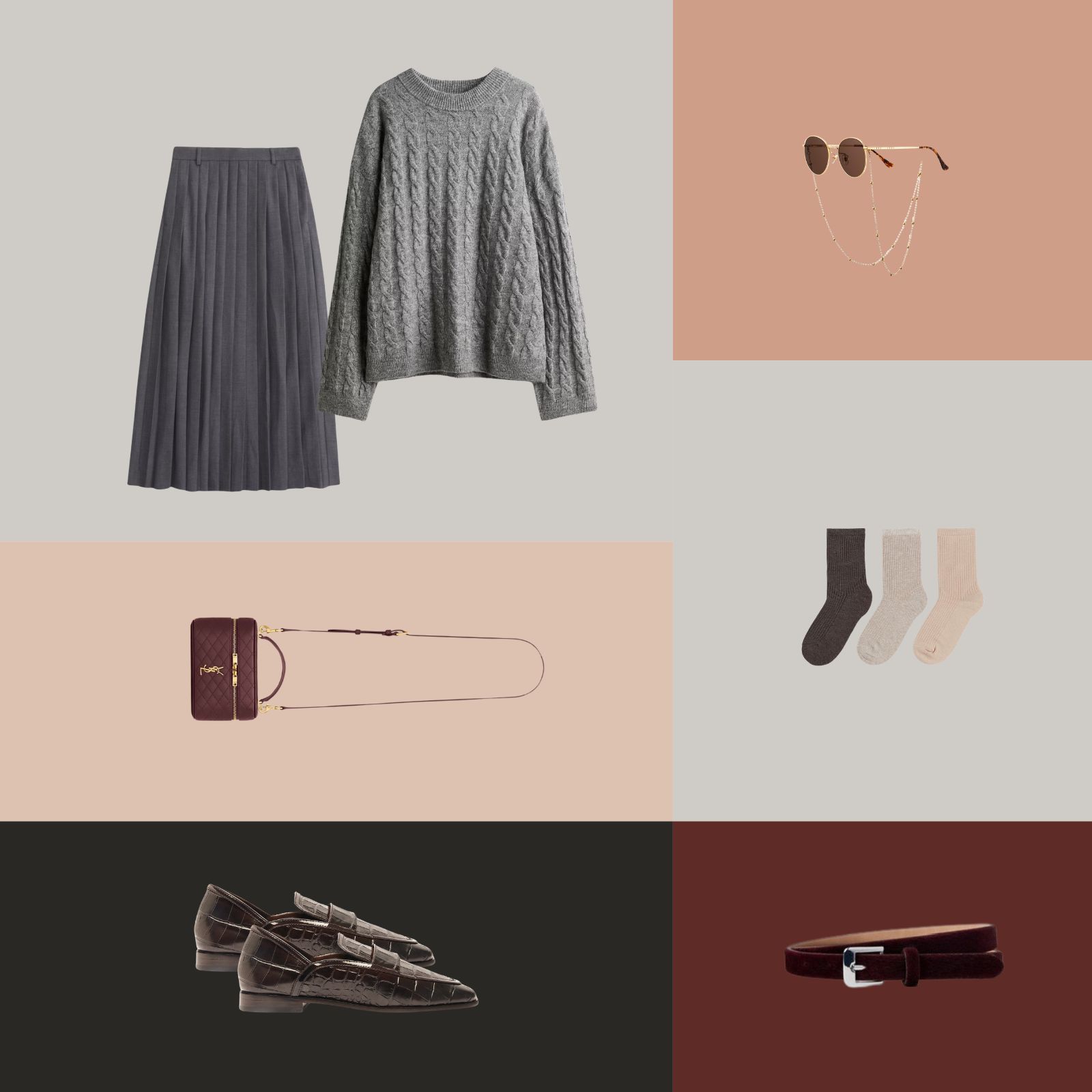 How to Wear Grey & Burgundy